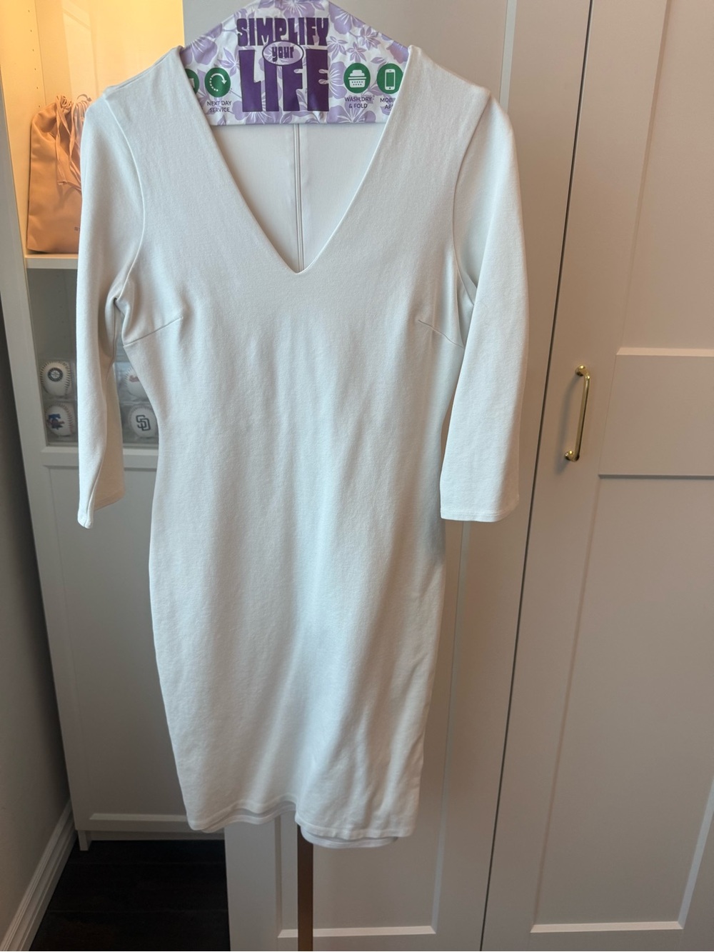 Lulu's Cream V-Neck Midi Dress